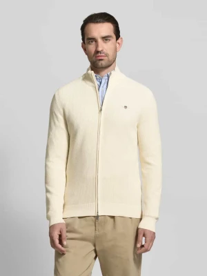 Kardigan z zamkiem błyskawicznym dwustronnym i wyhaftowanym logo Gant