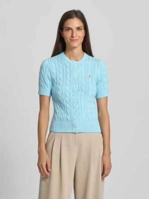 Kardigan ze ściegiem warkoczowym i rękawem o dł. 1/2 Polo Ralph Lauren