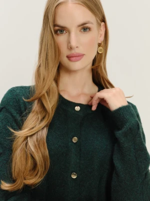 Kardigan ze splotem w kolorze butelkowej zieleni Greenpoint