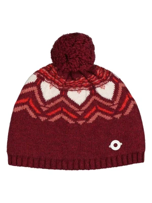 KARI TRAA Czapka w kolorze bordowo-białym rozmiar: onesize