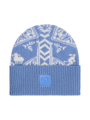 Kari Traa czapka z dodatkiem wełny SAGA kolor niebieski 611594