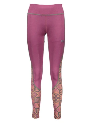 KARI TRAA Legginsy sportowe w kolorze granatowo-jasnoróżowym rozmiar: XL