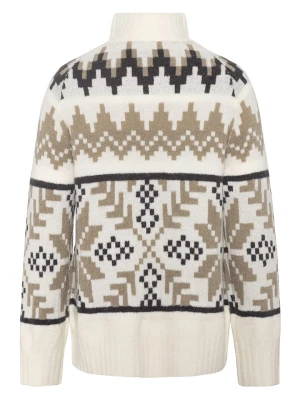 KARI TRAA Sweter "Amelia" w kolorze biało-beżowo-antracytowym rozmiar: M