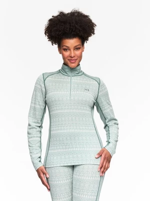 KARI TRAA Sweter "Maud" w kolorze turkusowo-kremowym rozmiar: M