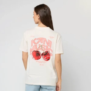 Karl Kani Signature Cherry Print Oversized T-Shirt kobiety T-Shirty i Polo beż rozmiar Odzież