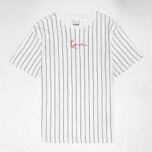Karl Kani Small Signature Essential Pinstripe Tee Junior uniseks T-Shirts biały rozmiar Odzież