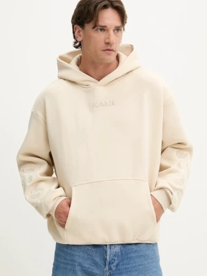 Karl Kani bluza męska kolor beżowy z kapturem gładka PD00005321
