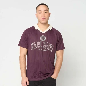 Karl Kani Heritage Emblem Shadow Pinstripe Soccer Jersey mężczyźni Jerseys czerwony rozmiar Odzież