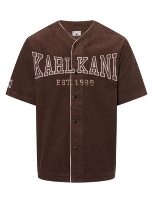 Karl Kani Koszula męska Mężczyźni Regular Fit Bawełna brązowy jednolity,