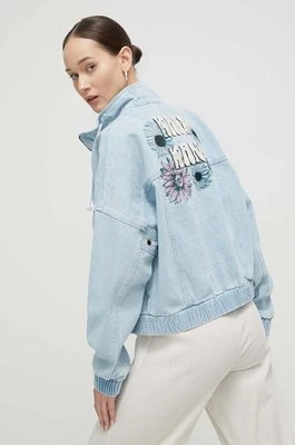 Karl Kani kurtka jeansowa damska kolor niebieski przejściowa oversize