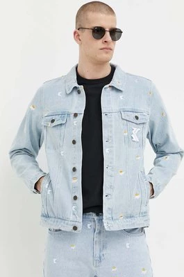 Karl Kani kurtka jeansowa męska kolor niebieski przejściowa