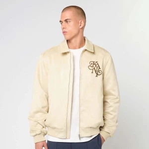 Karl Kani Legacy Faux Suede Bowling Jacket mężczyźni Bomberki beż rozmiar Odzież