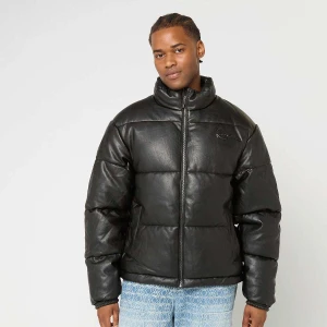 Karl Kani Metal Signature Pu Leather Puffer Jacket mężczyźni Kurtki puchowe czarny rozmiar Odzież