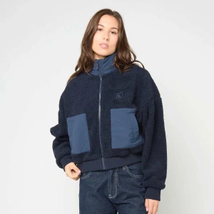 Karl Kani OG Crop Teddy Bomber Jacket kobiety Bomberki niebieski rozmiar Odzież
