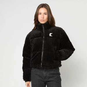 Karl Kani OG Fuzzy Corduroy Short Puffer Jacket kobiety Kurtki puchowe czarny rozmiar Odzież