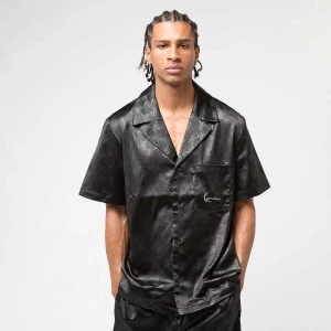 Karl Kani Signature All Over Print Resort Shirt mężczyźni Koszule czarny rozmiar Odzież