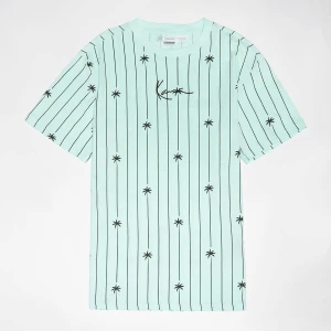 Karl Kani Signature Palm Pinstripe T-Shirt Junior uniseks T-Shirts turkusowy rozmiar Odzież