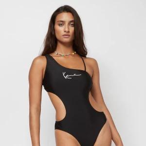 Zdjęcie produktu Karl Kani Small Signature One Shoulder Cutout Swimsuit kobiety Stroje kąpielowe czarny rozmiar Odzież