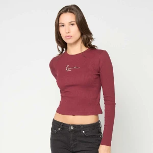 Karl Kani Small Signature Short Rib LS kobiety Długie rękawy czerwony rozmiar Odzież