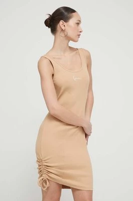 Karl Kani sukienka kolor beżowy mini dopasowana