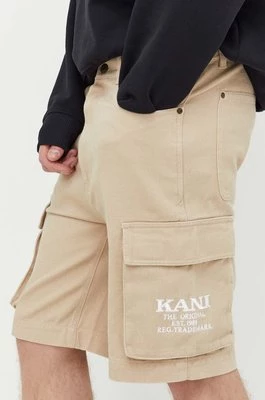 Karl Kani szorty bawełniane kolor beżowy