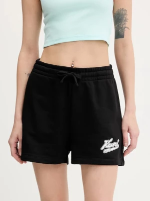 Karl Kani szorty damskie kolor czarny z nadrukiem high waist PD00005436