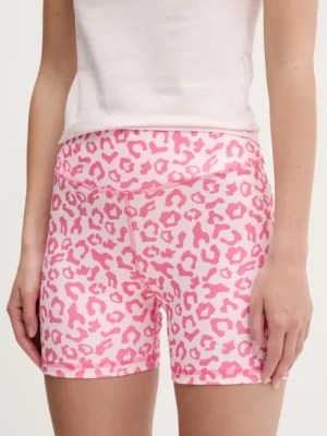 Karl Kani szorty damskie kolor różowy wzorzyste high waist 61130057