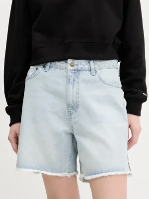 Karl Kani szorty jeansowe damskie kolor niebieski gładkie high waist 6110098