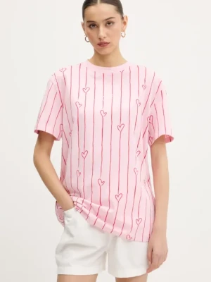 Zdjęcie produktu Karl Kani t-shirt bawełniany damski kolor różowy 61300127