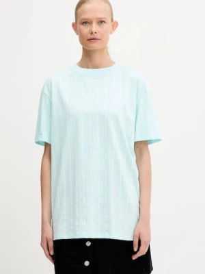 Karl Kani t-shirt bawełniany damski kolor turkusowy PD00005464