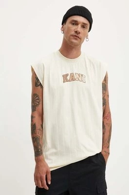 Karl Kani t-shirt bawełniany męski kolor beżowy 6031486