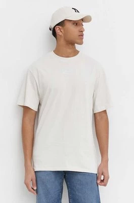 Karl Kani t-shirt bawełniany męski kolor beżowy gładki