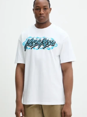 Karl Kani t-shirt bawełniany męski kolor biały z nadrukiem 60300353