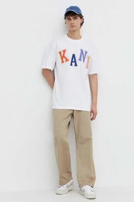 Karl Kani t-shirt bawełniany męski kolor biały z nadrukiem