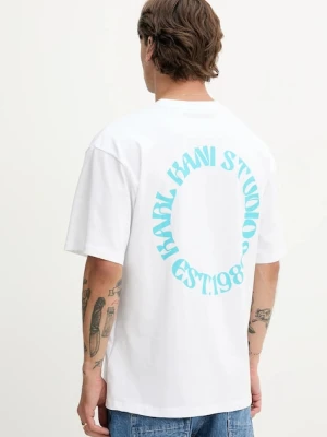 Karl Kani t-shirt bawełniany męski kolor biały z nadrukiem PD00005335
