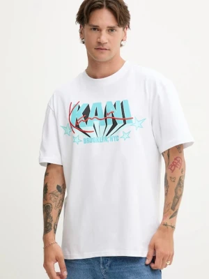 Karl Kani t-shirt bawełniany męski kolor biały z nadrukiem PD00005354