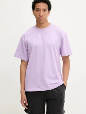 Karl Kani t-shirt bawełniany męski kolor fioletowy gładki PD00005361