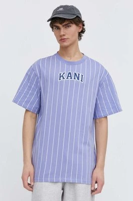 Karl Kani t-shirt bawełniany męski kolor fioletowy wzorzysty
