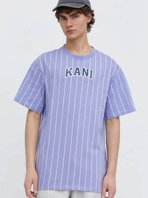 Karl Kani t-shirt bawełniany męski kolor fioletowy wzorzysty