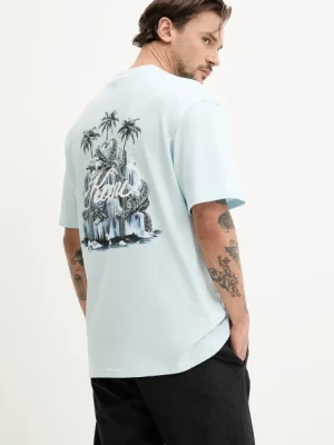 Karl Kani t-shirt bawełniany męski kolor niebieski z nadrukiem 60300187