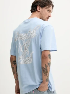 Karl Kani t-shirt bawełniany męski kolor niebieski z nadrukiem 60300332