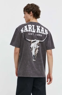 Karl Kani t-shirt bawełniany męski kolor szary