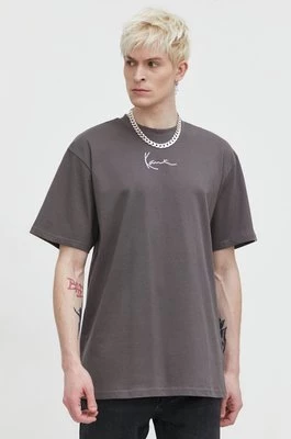 Karl Kani t-shirt bawełniany męski kolor szary z aplikacją