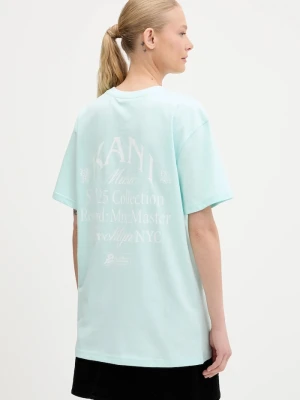 Karl Kani t-shirt bawełniany turkusowy
