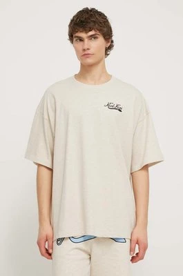Karl Kani t-shirt męski kolor beżowy z nadrukiem