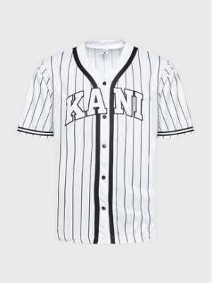 Karl Kani T-Shirt Serif Pinstripe Baseball 6033361 Biały Relaxed Fit