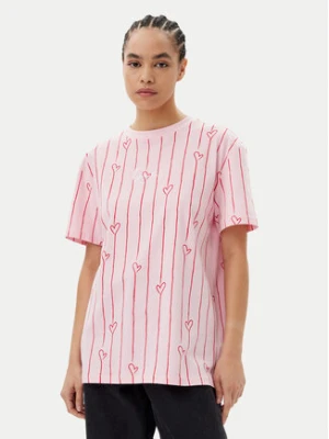 Karl Kani T-Shirt Signature Heart Pinstripe Os 61300127 Różowy Regular Fit