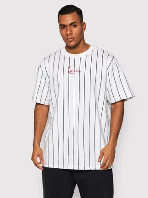 Karl Kani T-Shirt Signature Pinstripe 6030152 Biały Regular Fit