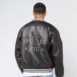 Kani Western Pu Leather College Jacket Karl Kani