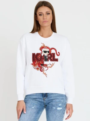 Zdjęcie produktu KARL LAGERFELD Biała damska bluza ikonik lny, Rozmiar S
